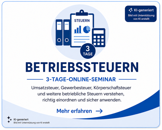 Betriebssteuern - Online-Seminar